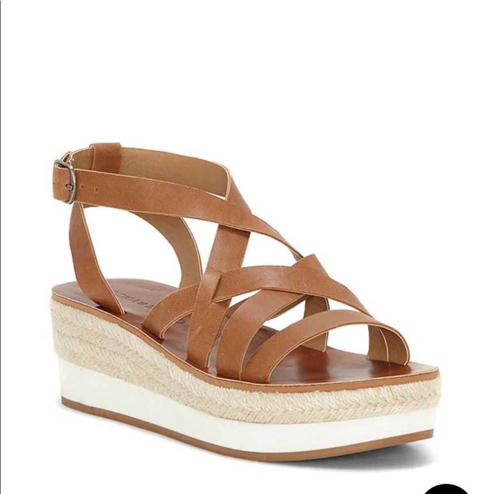 Lucky Brand Jenepper Wedge Sandals size 11 brown